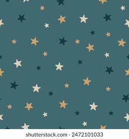 Patrón sin costuras de estrellas. Lindo patrón sin costura de las estrellas festivas. Cielo Estrellado Colorido De Fondo. Festiva de Vector y diseño de fiesta de cumpleaños