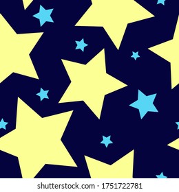 Stars seamless pattern. Design for fabric, wrapping paper, background, wallpaper. Vector.