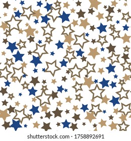 Patrón sin fisuras de las estrellas. Diseño para tela, papel de envoltura, fondo, papel pintado. Vector.