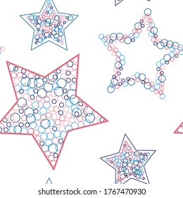 Stars seamless pattern. Design for fabric, wrapping paper, background, wallpaper. Vector.