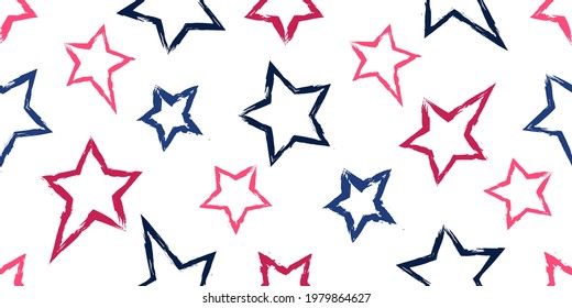 Patrón sin fisuras de las estrellas. Diseño para tela, papel de envoltura, fondo, papel pintado. Vector.
