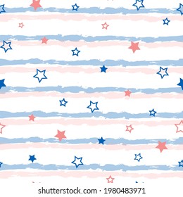 Stars seamless pattern. Design for fabric, wrapping paper, background, wallpaper. Vector.