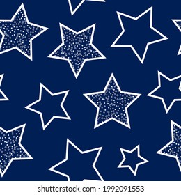 Stars seamless pattern. Design for fabric, wrapping paper, background, wallpaper. Vector.
