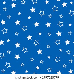 Stars seamless pattern. Design for fabric, wrapping paper, background, wallpaper. Vector.