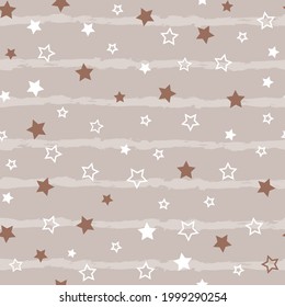 Stars seamless pattern. Design for fabric, wrapping paper, background, wallpaper. Vector.