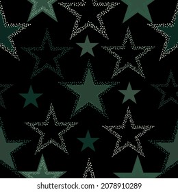 stars seamless pattern full color on black background vector eps10 editable rainbow bright neon pattern with moon and stars