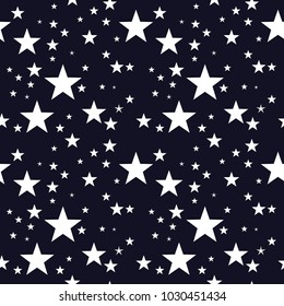 Stars seamless pattern. Galaxy, dark sky. Vector illustration