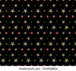 Stars seamless pattern. Geometric abstract polygonal mosaic. Decorative backdrop for wallpaper, pattern fills, web page background, surface textures.