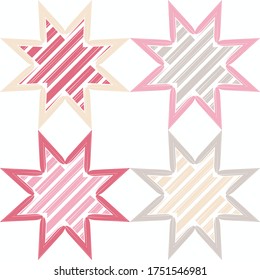 Estrellas. Patrón sin foco. Geometría. Diseño con eclosión manual. Textil. Ornamento étnico de boho. Ilustración vectorial para diseño web o impresión.