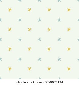 Stars seamless pattern. Hand drawn background space. Repeated texture in doodle style for fabric, wrapping paper, wallpaper, tissue. Vector illustration.