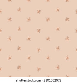 Stars seamless pattern. Hand drawn background space. Repeated texture in doodle style for fabric, wrapping paper, wallpaper, tissue. Vector illustration.