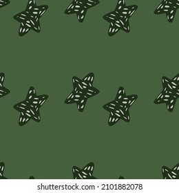 Stars seamless pattern. Hand drawn background celebration. Repeated texture in doodle style for fabric, wrapping paper, wallpaper, tissue. Vector illustration.