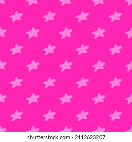 Stars seamless pattern. Hand drawn background celebration. Repeated texture in doodle style for fabric, wrapping paper, wallpaper, tissue. Vector illustration.