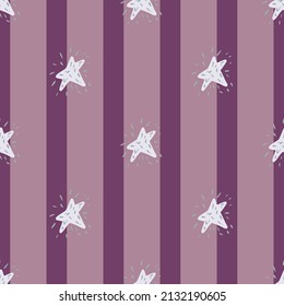 Stars seamless pattern. Hand drawn background space. Repeated texture in doodle style for fabric, wrapping paper, wallpaper, tissue. Vector illustration.