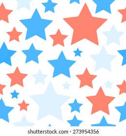 Stars seamless pattern. Independence day. Sweet colors.