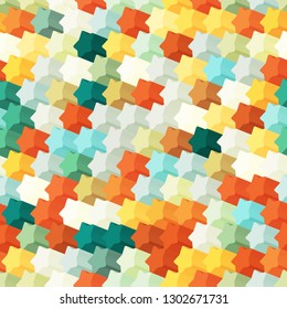 Stars seamless pattern. Multicolored background with isometric shapes.