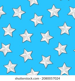 Estrellas Patrón Sin Marea En Un Fondo Azul. Ilustración del vector de temas de estrella