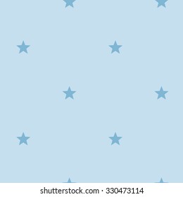Stars seamless pattern on blue, vector