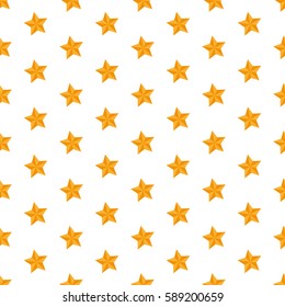 Stars. Seamless pattern on white background. Vector illustration. Flat design style. Swatch inside