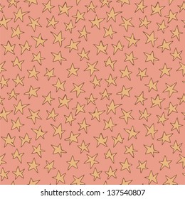 Stars Seamless Pattern (repetitive) on ypink background. Illustration is in eps8 vector mode.