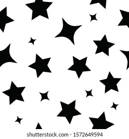 Stars seamless pattern. Sky with star icons texture background.