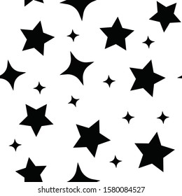 Stars seamless pattern. Sky with star icons texture background.