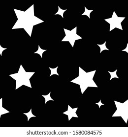 Stars seamless pattern. Sky with star icons texture background.