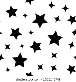 Stars seamless pattern. Sky with star icons texture background.