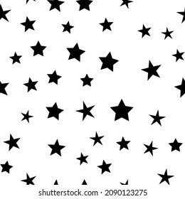 Stars seamless pattern. Starry night design decoration. Star icon background.