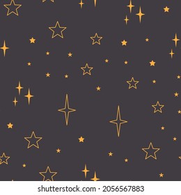 Estrellas sin fisuras con sol, luna. Fondo esotérico místico para el diseño astrológico. Cosmos y fondo de textura espacial.