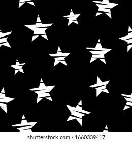 Stars seamless pattern. Trendy abstract endless background with stars. Vector