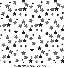 Stars Seamless Pattern. The vector image. Starry night sky