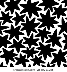 Estrelas padrão perfeito. Formas vetoriais. Textura abstrata. Estilo de desenho à mão rabiscar