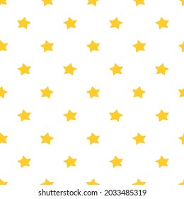Sterne nahtloses Muster. Gelb-weißer Hintergrund. Digitales Papier und bedruckbares Stoffdesign.