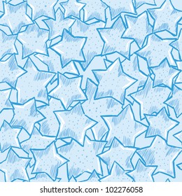 Stars seamless sketch pattern