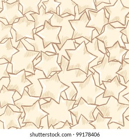 Stars seamless sketch pattern