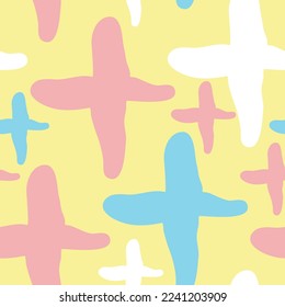 Stars seamless vector pattern for wrapping, digital paper, wallpaper, fabric print, textile design. Simple silhouette shape of shining star decorative element for kids, baby, children, sport.