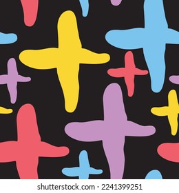 Stars seamless vector pattern for wrapping, digital paper, wallpaper, fabric print, textile design. Simple silhouette shape of shining star decorative element for kids, baby, children, sport.