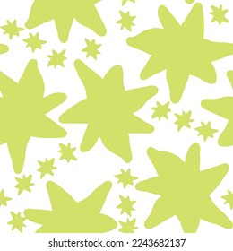 Stars seamless vector pattern for wrapping, digital paper, wallpaper, fabric print, textile design. Simple silhouette shape of shining star decorative element for kids, baby, children, sport.