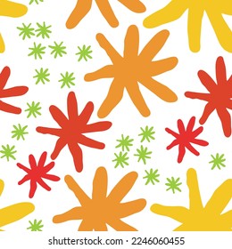 Stars seamless vector pattern for wrapping, digital paper, wallpaper, fabric print, textile design. Simple silhouette shape of shining star decorative element for kids, baby, children, sport.