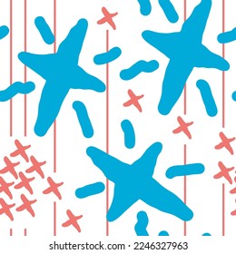 Stars seamless vector pattern for wrapping, digital paper, wallpaper, fabric print, textile design. Simple silhouette shape of shining star decorative element for kids, baby, children, sport.