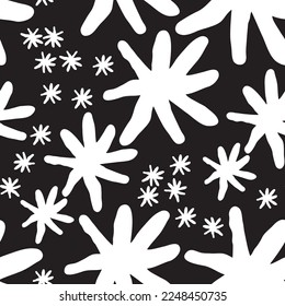 Stars seamless vector pattern for wrapping, digital paper, wallpaper, fabric print, textile design. Simple silhouette shape of shining star decorative element for kids, baby, children, sport.