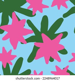 Stars seamless vector pattern for wrapping, digital paper, wallpaper, fabric print, textile design. Simple silhouette shape of shining star decorative element for kids, baby, children, sport.
