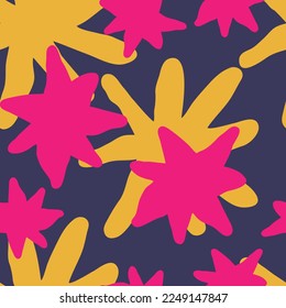Stars seamless vector pattern for wrapping, digital paper, wallpaper, fabric print, textile design. Simple silhouette shape of shining star decorative element for kids, baby, children, sport.
