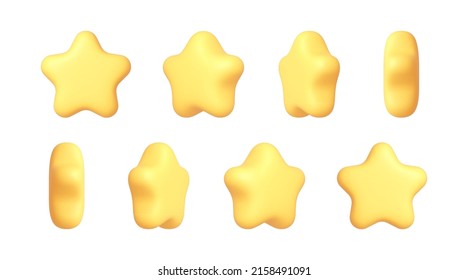 Stars Set 3D sobre fondo blanco. Estrella 3d, gran diseño para cualquier propósito. Ilustración aislada del vector