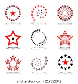Stars set.  Design elements. Vector art.