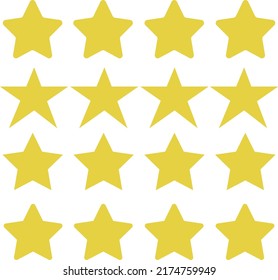 stars set of different configuration yellow