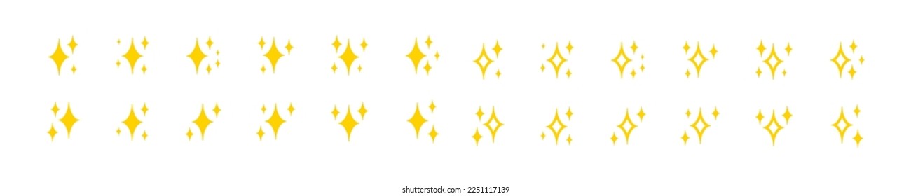 Stars set icon. Review, feedback, rating, flicker star, shimmer, shine, comet, shooting star with tail, star of bethlehem, space. Dream concept. Six vector line icon in different styles