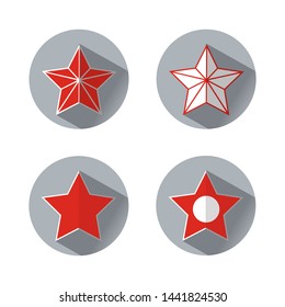 Stars. Set of stars icons in flat style. Vector illustration