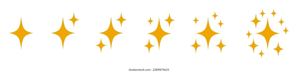 Stars set icons logo, social media stories icon, different sparkle star shapes icon collection, rating star signs collection – vector